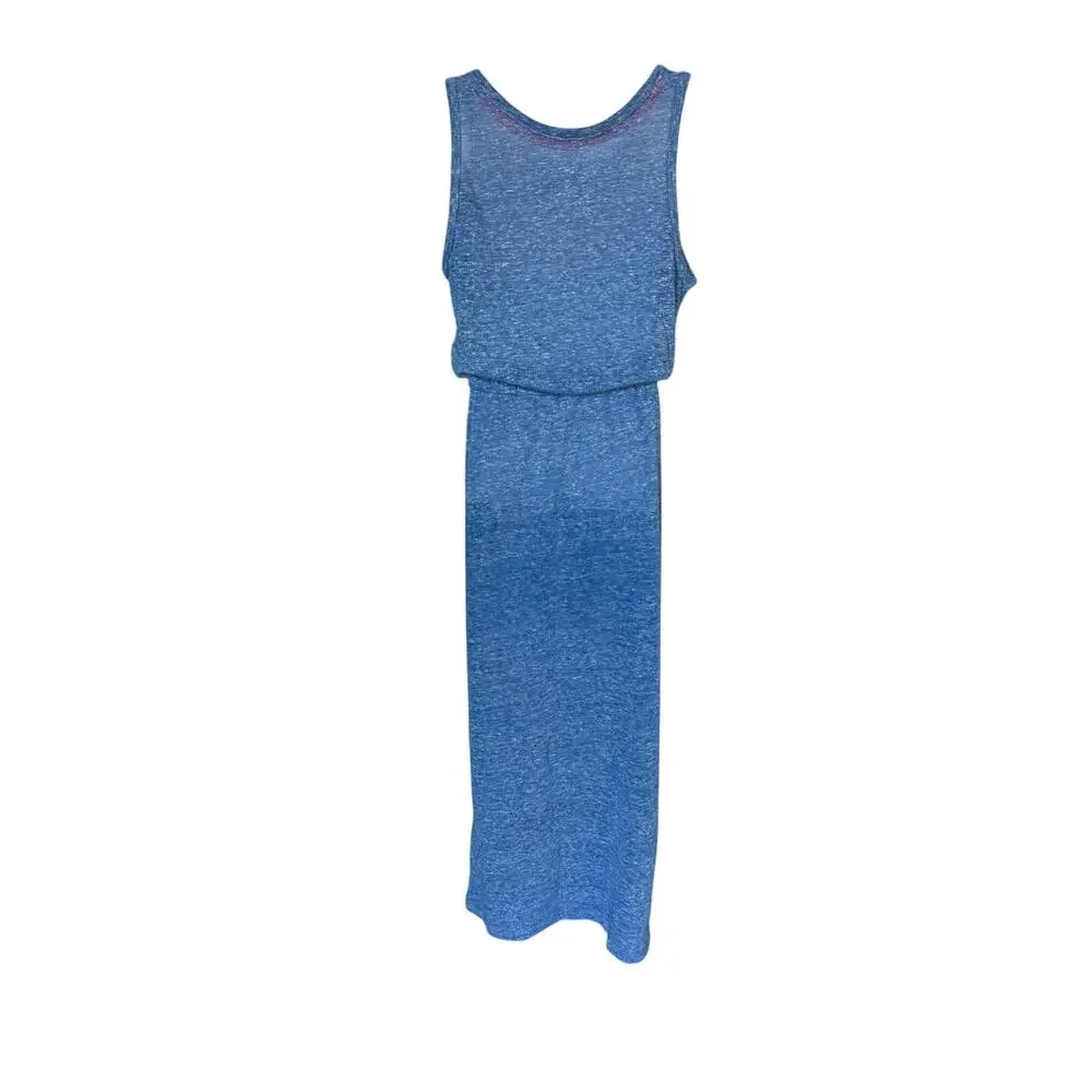 Girls S 6-7 Old Navy Sleeveless Blue Maxi Summer Dress Elastic Waist Tie